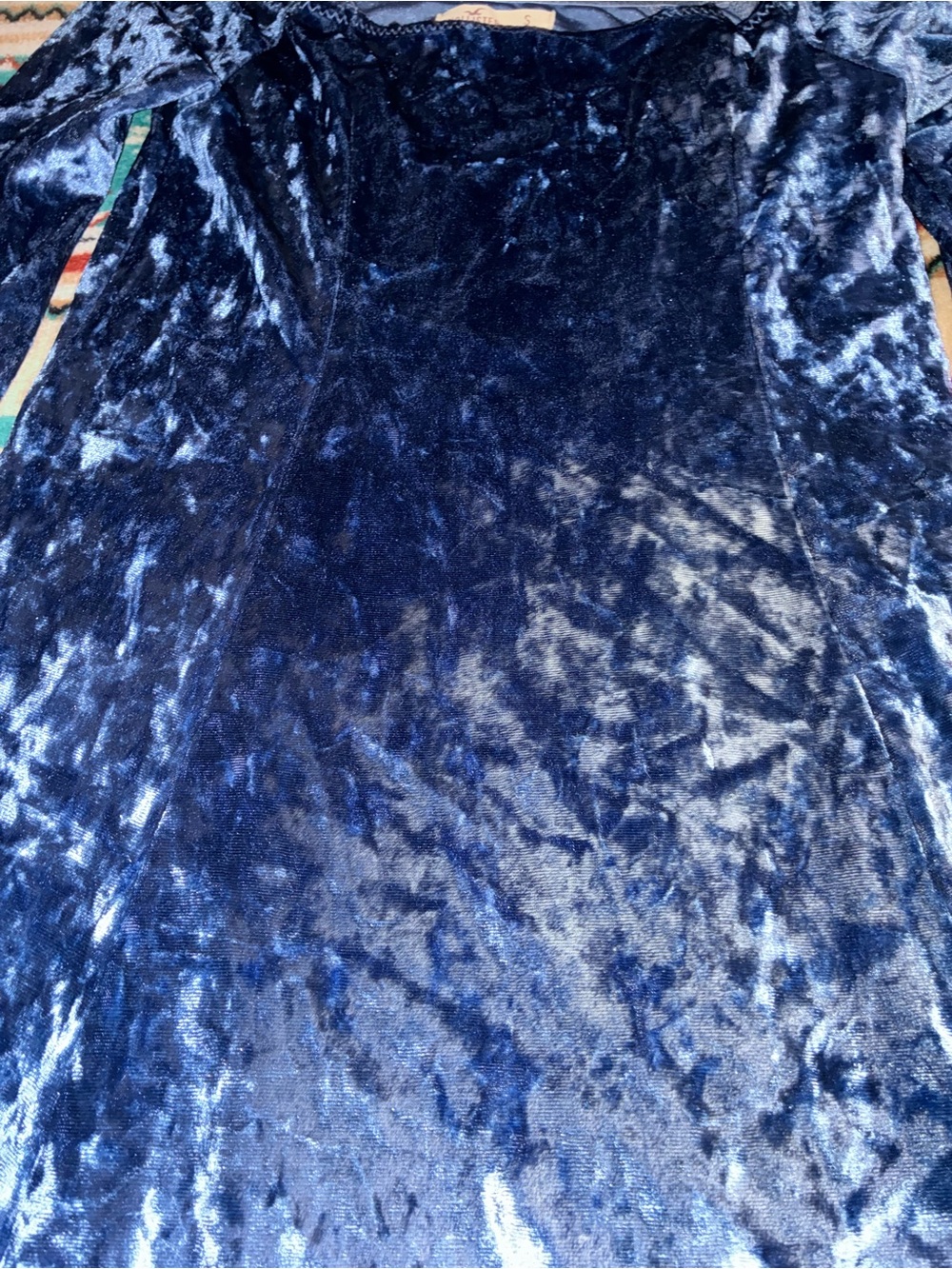 Hollister blue velvet dress